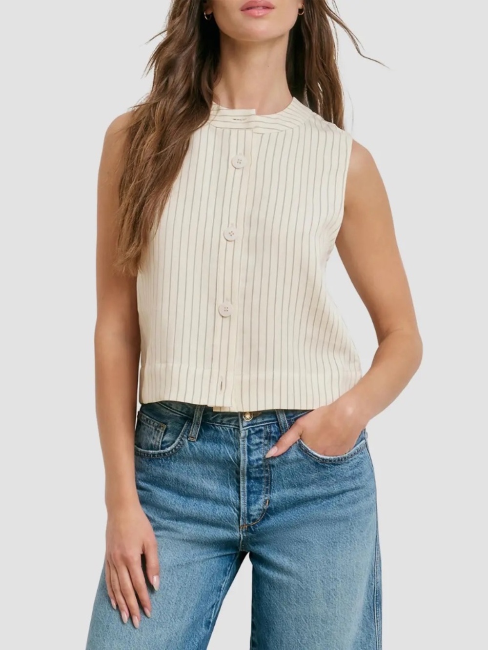 Favorite Daughter The Fine Line Striped Crop Top